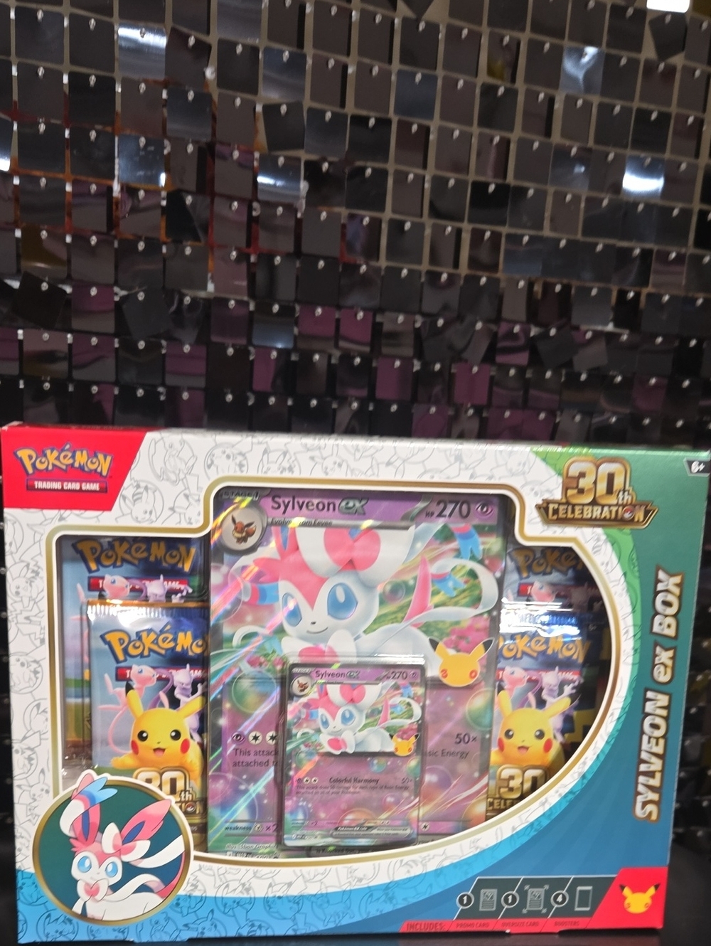 New Pokémon Sylveon ex 30th Celebration Kids' Trading Card Box - Pink & White